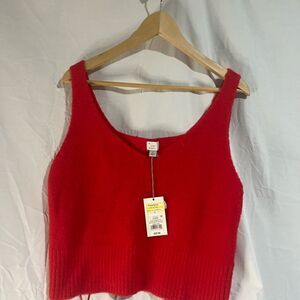 NWT A new day, red, nylon,  dressy-tank top woman’s  size LG
